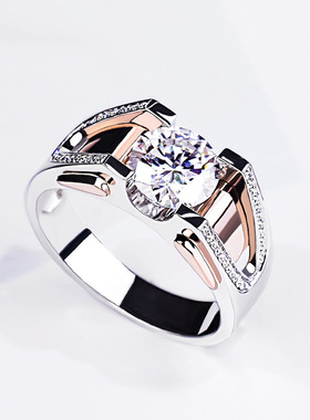 新品新款玫瑰双色戒指锆石戒指朋