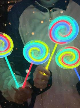 发光旋转荧光棒棒糖风车儿童成人玩具夜光批发萤光棒幼儿园小礼物
