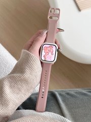 AWin超柔软可爱运动扣子硅胶表带适用苹果手表iwatch78代6543通用