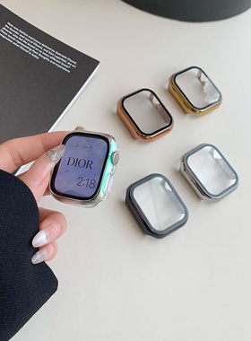 AWin质感电镀一体式硬壳iwatch保护套壳适用于苹果手表6789SE通用