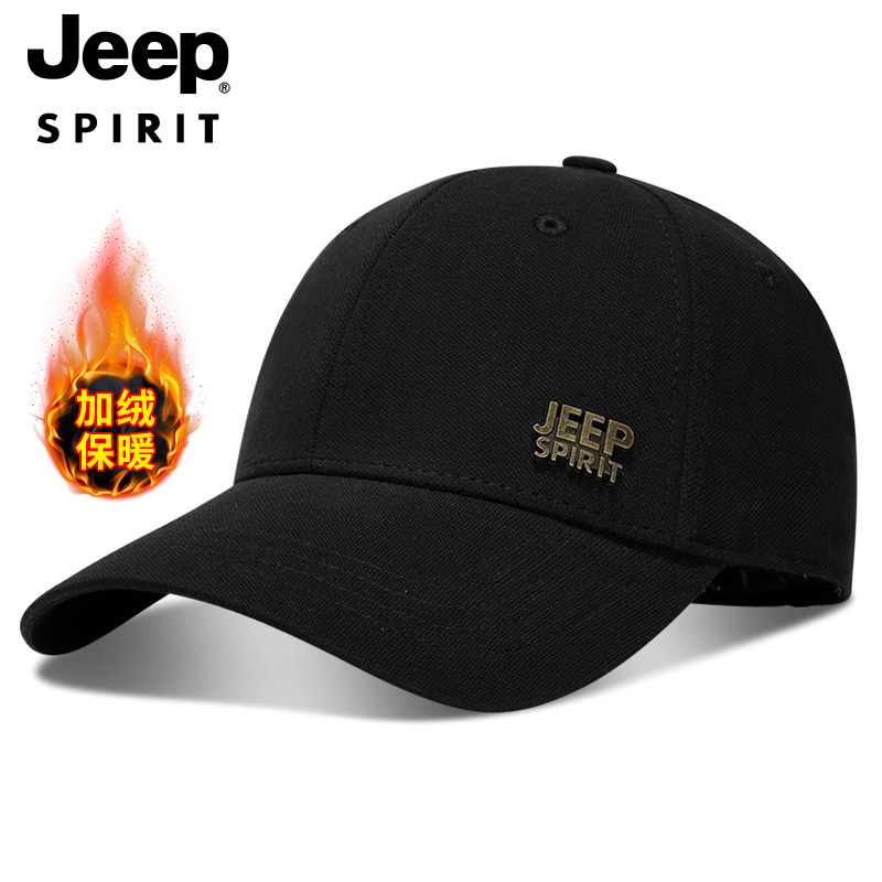 JEEP SPIRIT吉普帽子男冬天棒球帽新款加绒保暖中老年男士鸭舌帽 服饰配件/皮带/帽子/围巾 帽子 原图主图