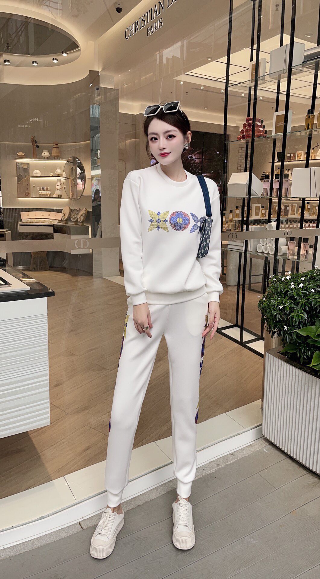 欧洲站太空棉休闲时尚套装秋冬新款简约百搭卫衣显瘦修身长裤