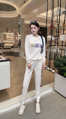 太空棉休闲套装简约2023春两件套