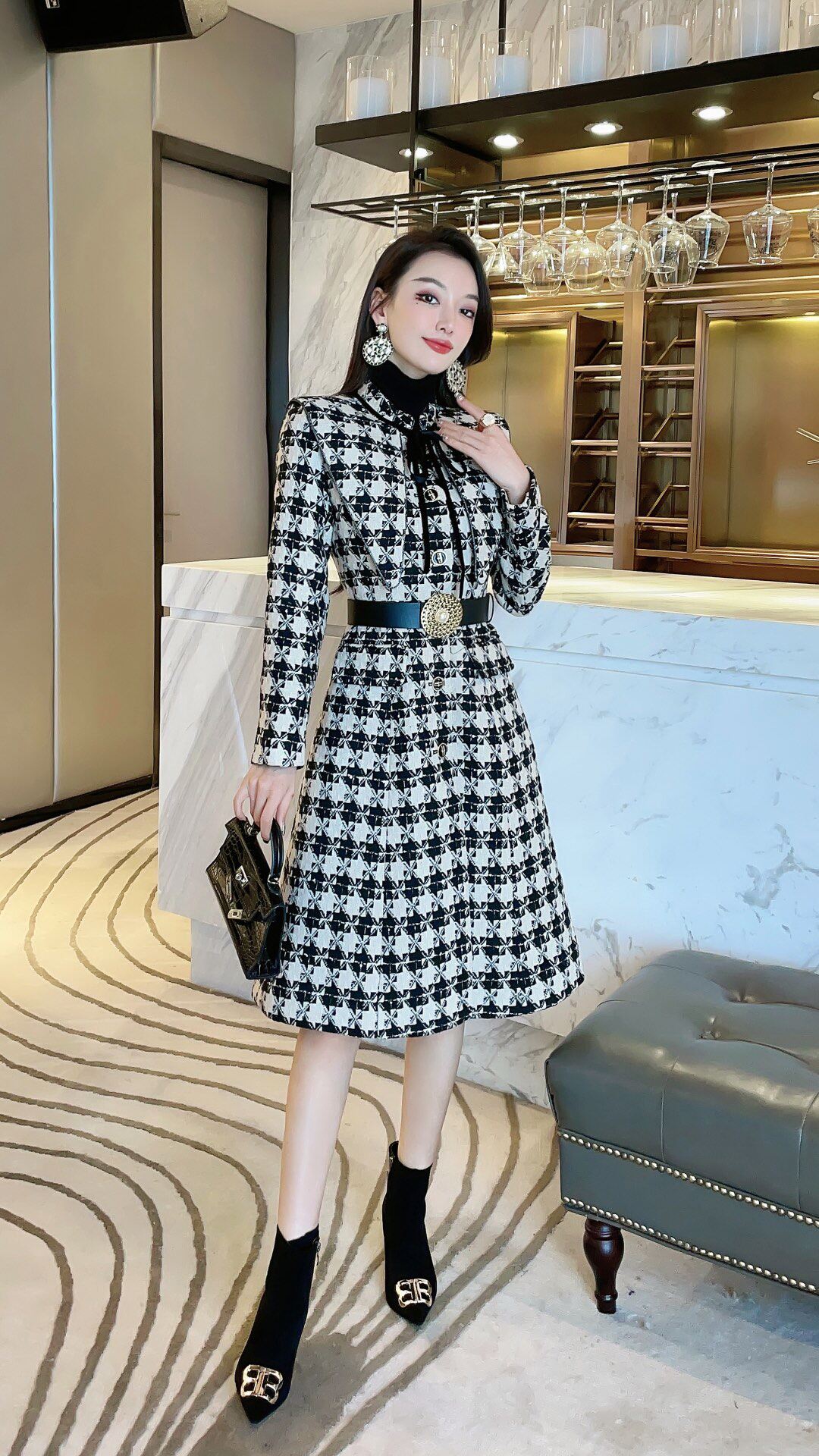 气质大衣中长款女人味英伦风时尚