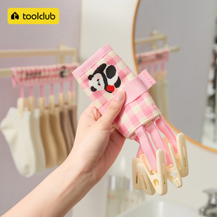 旅行折叠衣架便携旅游酒店出差布艺挂架晾衣神器迷你袜子内衣夹子