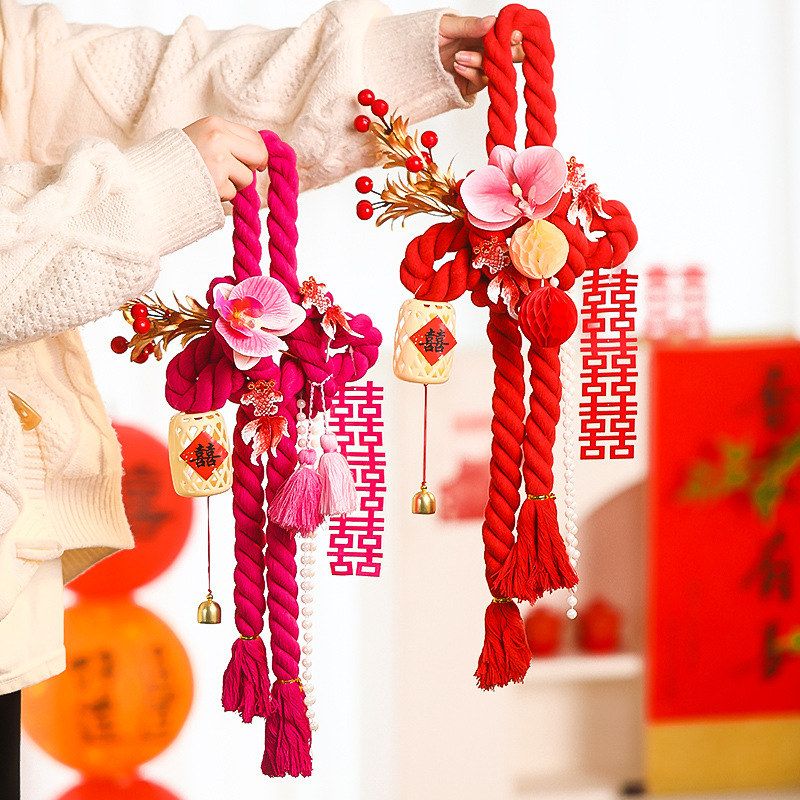 万字结挂饰结婚门把手订婚礼布置客厅新房装扮小挂件婚房装饰用品