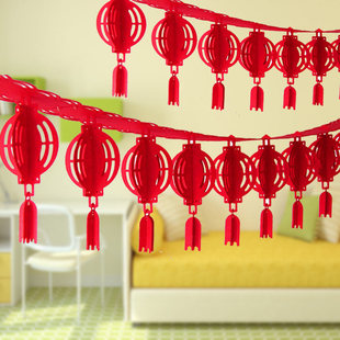 2026新年春节拉花拉旗马年商场店铺超市吊顶装饰新房乔迁之喜布置