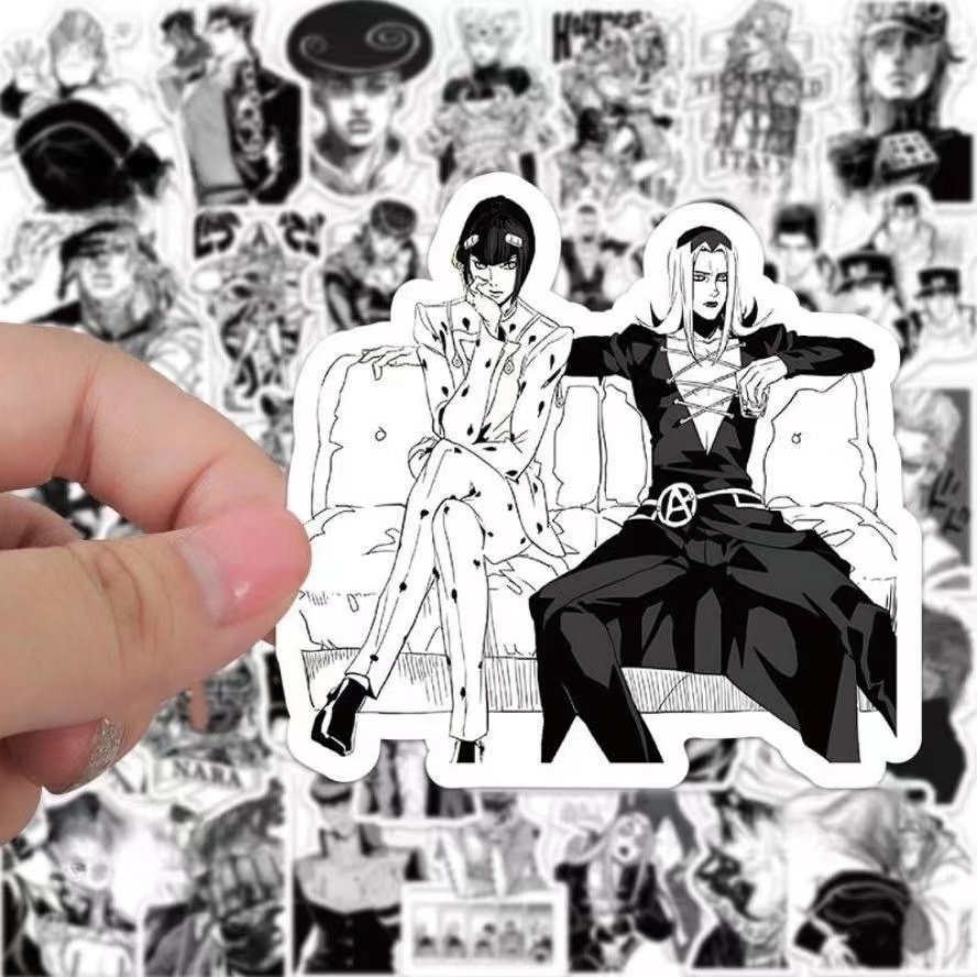 爆款120张黑白jojo贴纸经典头像diy手机壳电脑桌面笔记本防水装饰