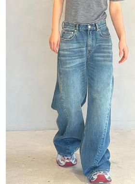 巧珀思｜土耳其长绒棉 早春ZUI新BAO款~潮流解构阔腿牛仔裤18165