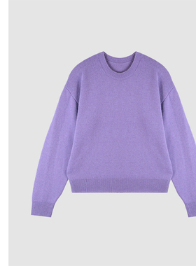 巧珀思｜20379软糯羊毛羊绒简约百搭落肩袖圆领针织衫套头毛衣