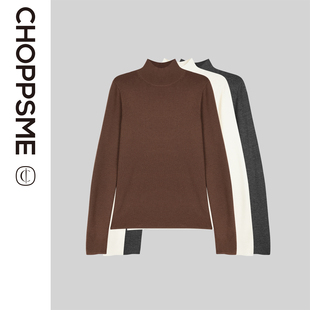 巧珀思｜JCLP76318匠心18针精纺羊毛弹力竖坑条罗纹半高领针织衫