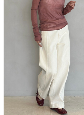 巧珀思｜土耳其纯棉无侧缝胡椒颗粒肌理感宽松直筒牛仔裤17301