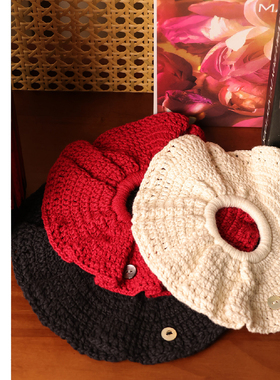 巧珀思｜小众设计师ZUI新款~ins风慵懒法式手工镂空针织发圈19305