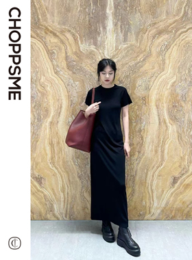 巧珀思｜GAO级休闲 TR经典秀场款 高弹罗纹圆领T恤裙连衣裙 12269