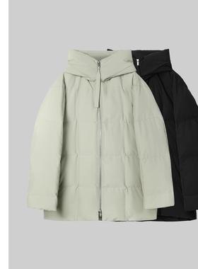 巧珀思｜16299时尚连帽龟背面包羽绒服秋冬保暖女士宽松鹅绒外套