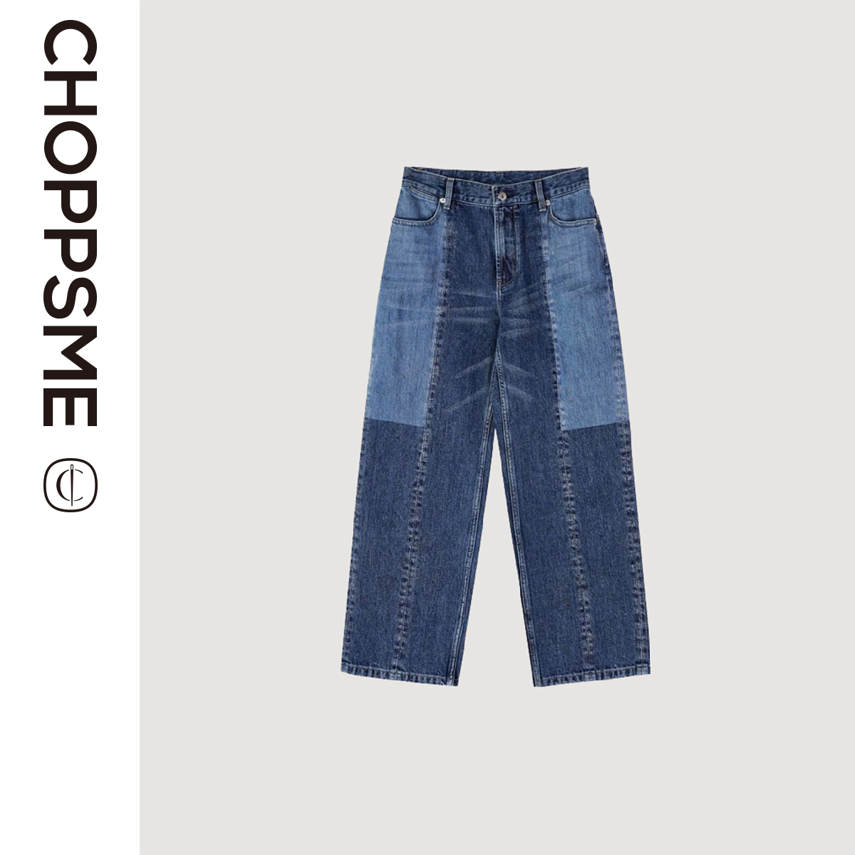 日本冈山棉撞色拼接宽松阔腿裤