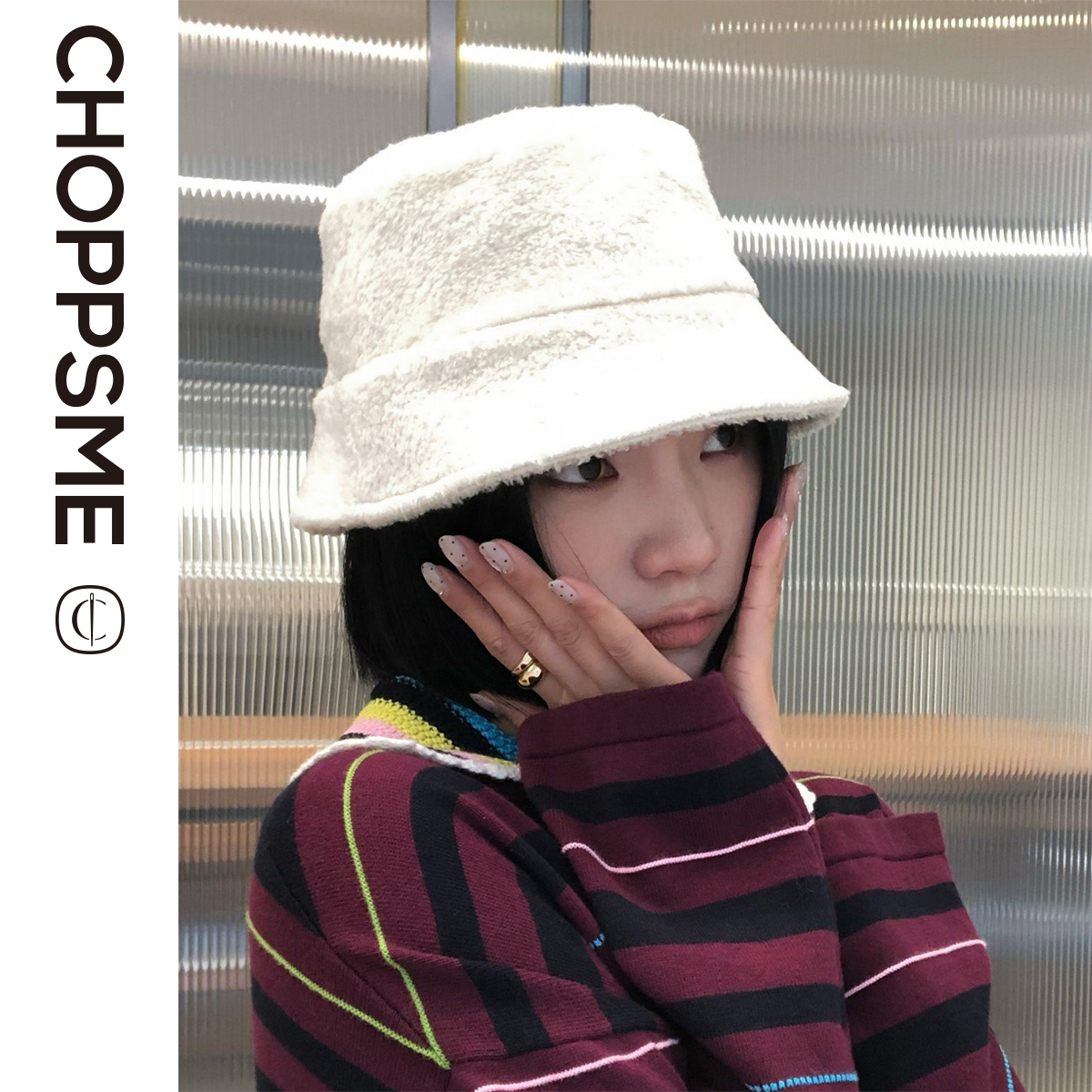 保暖简约环保羊羔毛渔夫帽