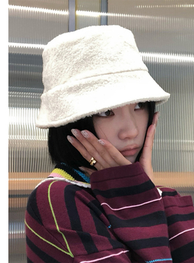 巧珀思｜ 25048环保羊羔毛渔夫帽小毛圈绒面盆帽秋冬保暖简约百搭