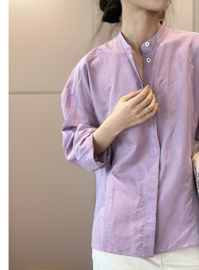 巧珀思｜浪漫气质薄款汉麻棉衬衫 连肩袖解构肌理感长袖上衣15815