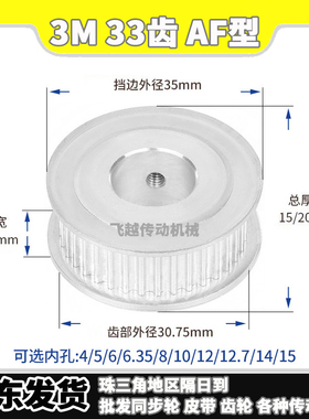 EBF/HTD/HTPA同步带轮3M33齿槽宽11/16AF型100两面平150内孔4-20