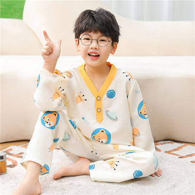 新款云朵棉儿童家居服睡衣男女童印花睡衣套装套头两件套