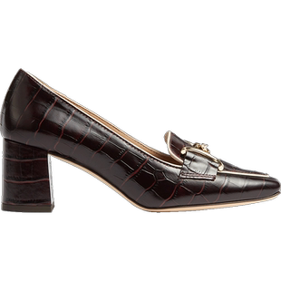 LK BENNETT【赛马会款】酒红真皮单鞋女法师玛丽珍方头粗跟高跟鞋