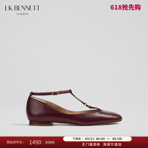lk进口羊皮t字带浅口真皮鞋