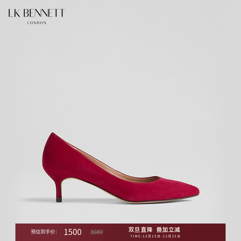 酒红l.k.bennett单鞋气质法式