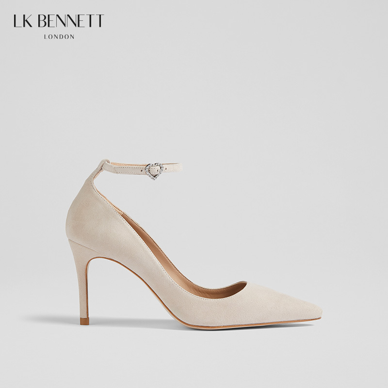 lkbennett真皮一字带高跟鞋女2024新款法式尖头细跟气质名媛单鞋 - 封面