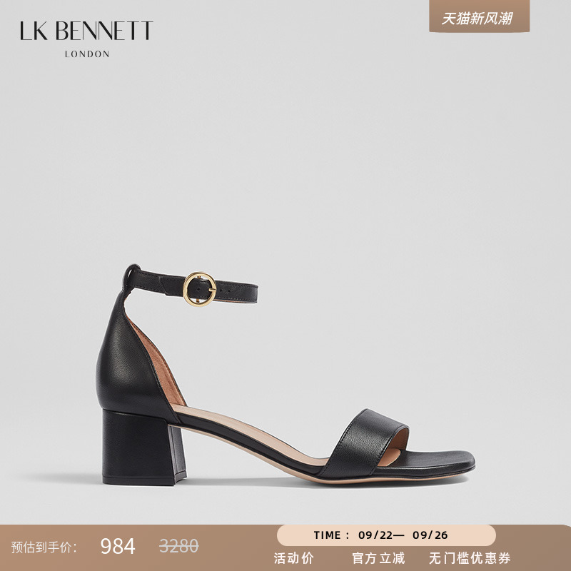 l.k.bennett真皮粗跟凉鞋