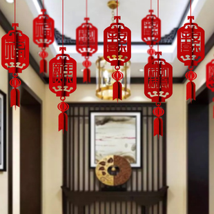 新年开业商场店铺门面吊饰装饰活动氛围挂件彩条灯笼背景布置用品