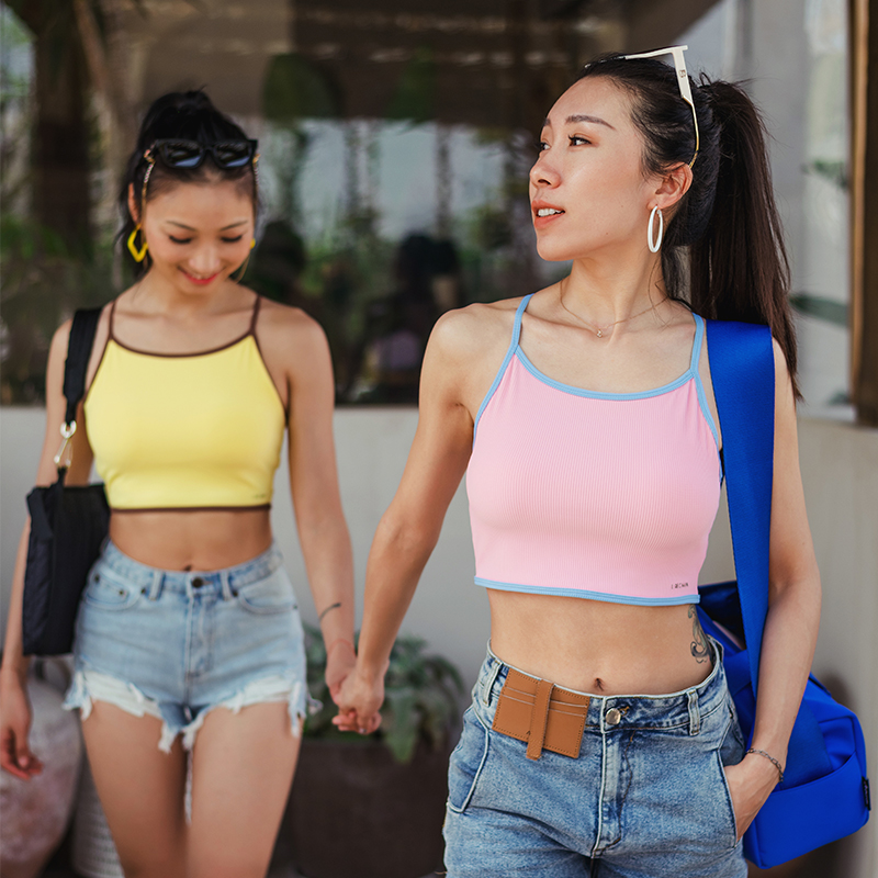 芮柯纳未撞色瑜伽外穿吊带上衣