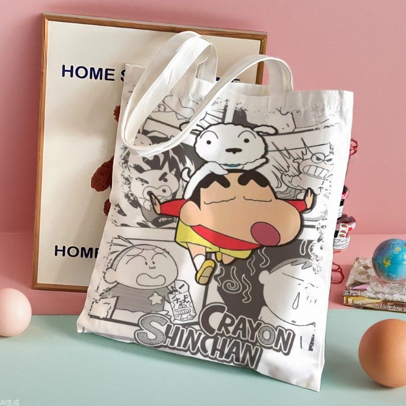 2026新款小新帆布包手提卡通帆布袋专用学生会议拉链式手提包书袋
