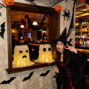 万圣节装 饰桌面摆件Halloween 饰品发光南瓜灯串夜灯氛围道具装