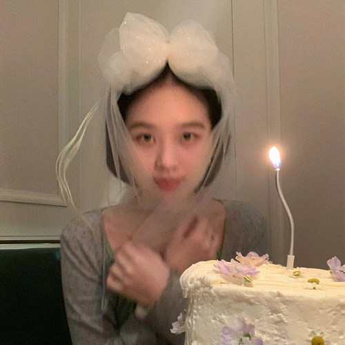 氛围感生日蝴蝶结网纱发箍~