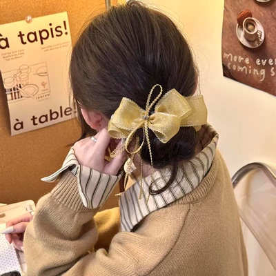 【慕奈】独家定制！欧根纱蝴蝶结香蕉夹超仙氛围感马尾夹头饰发饰