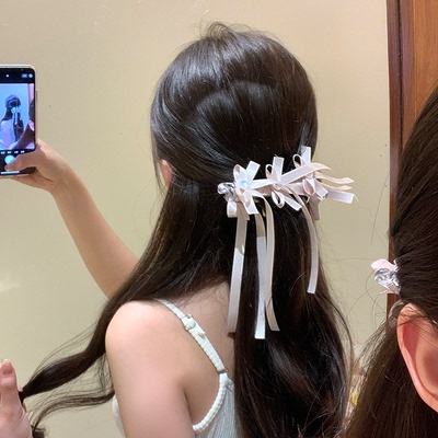 【慕奈】甜美闪闪缎面蝴蝶结香蕉夹后脑勺马尾抓夹高级感发夹发饰