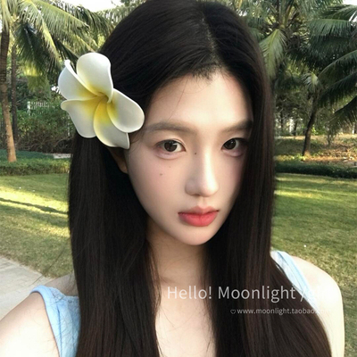 甜美森系鸡蛋花发夹女氛围感海边拍照度假风侧边夹子仿真花朵发饰