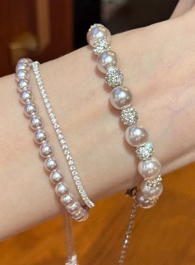 【慕奈】曼塔珠珠玫瑰色珍珠手链女小众轻奢高级感串珠冷清风手饰