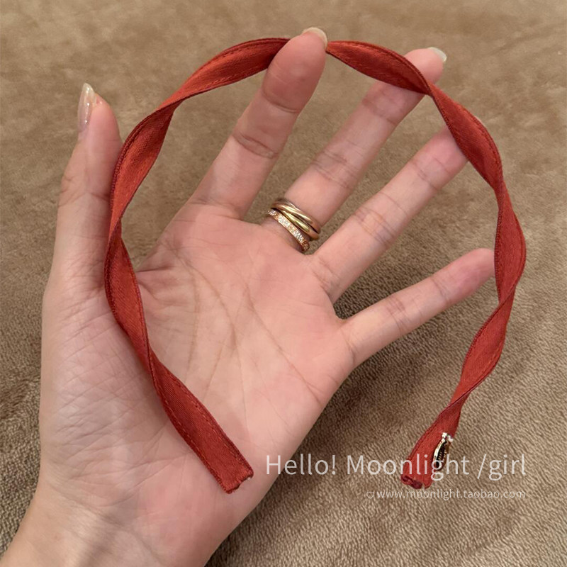 一式两戴~新年红丝带螺旋发箍女小众设计感复古压发洗脸头箍头饰