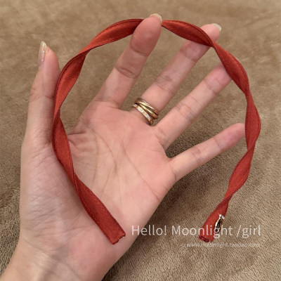 一式两戴~红色丝带发箍