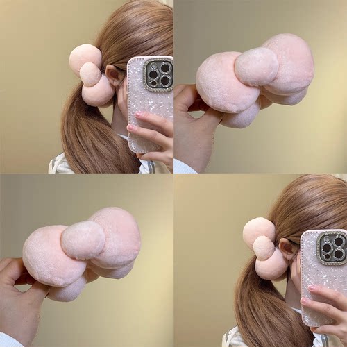 【慕奈】敲可耐~kt蝴蝶结香蕉夹女氛围感马尾竖夹后脑勺发夹头饰