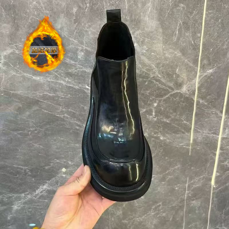 切尔西靴男秋冬2025新款真皮工装靴英伦风厚底马丁靴男款大头皮鞋