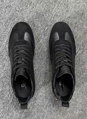 广州新款秋季男士运动时尚百搭牛皮系弹力鞋带板鞋休闲鞋25072NRX