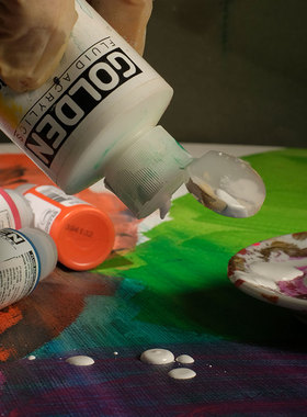 进口Golden高登流质型丙烯颜料30ml绘画DIY衣服球鞋模型改色473ml