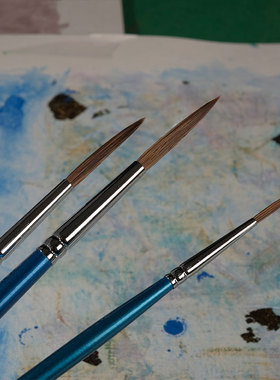 韩国Hwahong华虹长峰勾线笔圆头牛耳合成毛油画丙烯线条拉线笔337