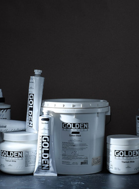 进口golden高登丙烯黑色白色绘画颜料流质型/厚重型/开放慢干型