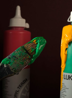 原装进口lukas卢卡斯丙烯颜料防水专业diy绘画手绘墙绘大瓶500ml