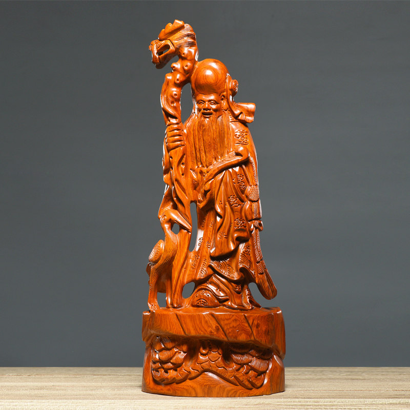 寿星公摆件红木生日送礼工艺品