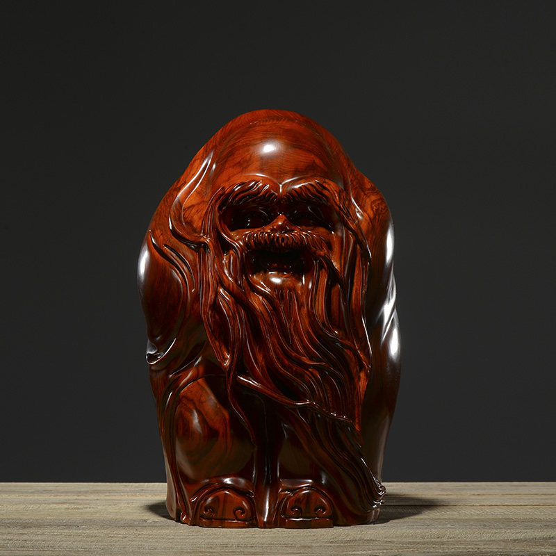 寿星公摆件生日礼物木雕